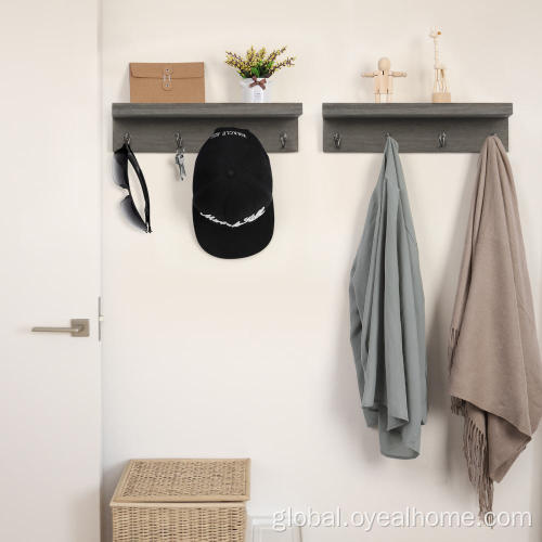 Bathroom Towel Rack Coat Rack Wall Mounted Shelf with Hooks Factory